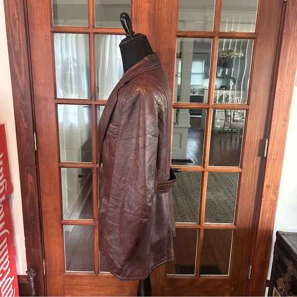 Vintage 1970's Men's Brown Leather Coat Retro Cool Montreal Leather Garment - Picture 6 of 11